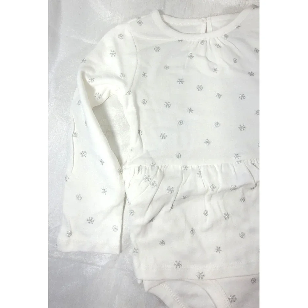 Carter's Baby 2-pc Snowflake Peplum Bodysuit Pant Set - White/Red - Sz 24 Months